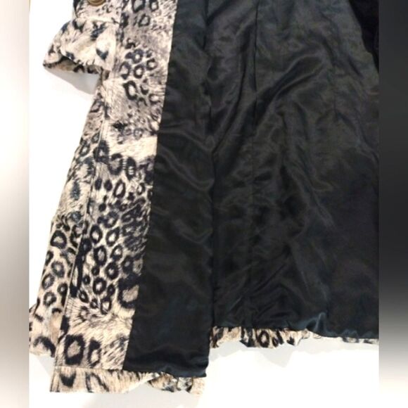 Red Coral Animal Print Faux Fur Jacket Coat Rain SZ xlarge - Picture 14 of 15